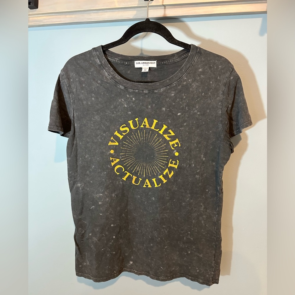 Sub_urban Riot 'Visualize - Actualize' Black Washed Short Sleeve T-Shirt